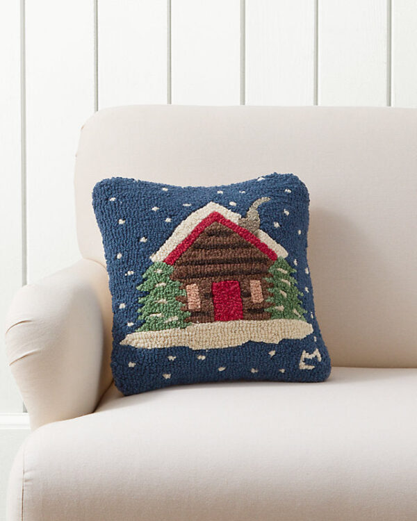 Cozy Cabin Hooked Wool Pillow - Image 2